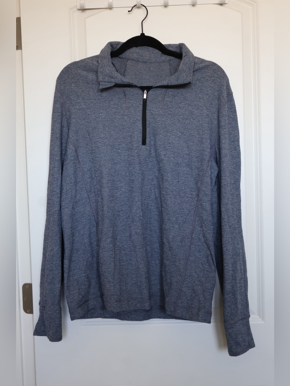 Lululemon Mens Surge Half-Zip Lightweight Heathered Blue Pullover